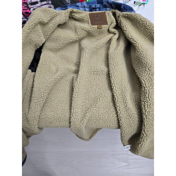 Outdoor Life Mens Blue Plaid Sherpa-Lined Flannel Jacket Size XL - Picture 5 of 8